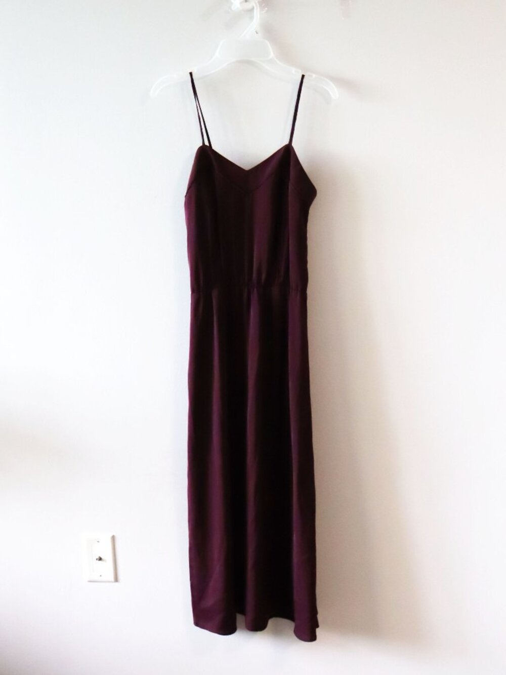 Deep Purple Evening Slip Dress With Buttons